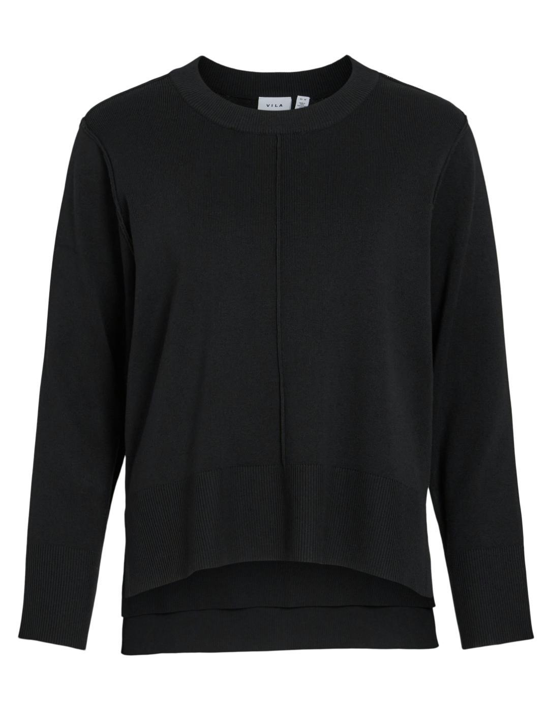 Jersey Vila Ostria negro largo irregular para mujer