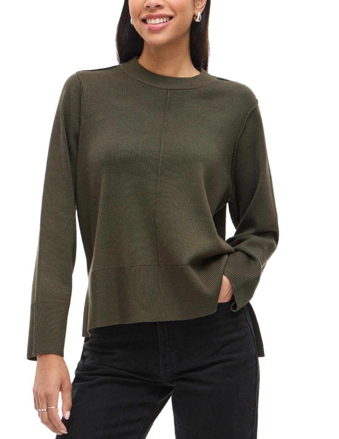 Jersey Vila Ostria verde largo irregular para mujer