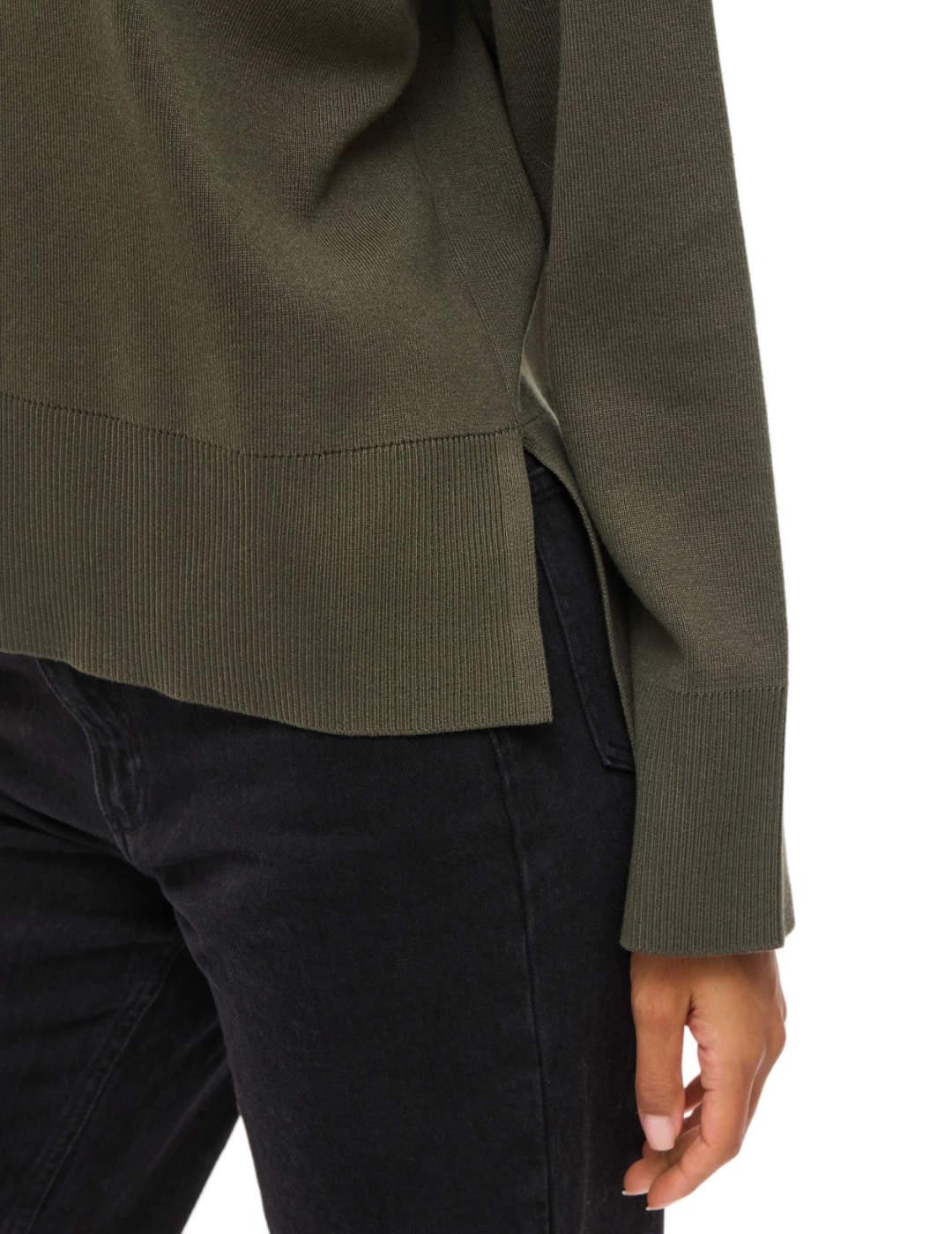 Jersey Vila Ostria verde largo irregular para mujer