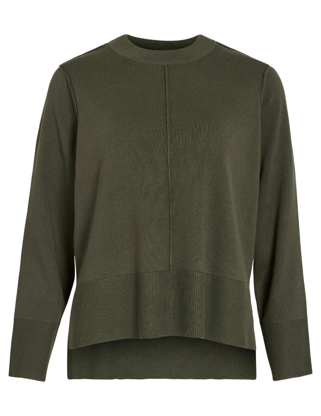 Jersey Vila Ostria verde largo irregular para mujer