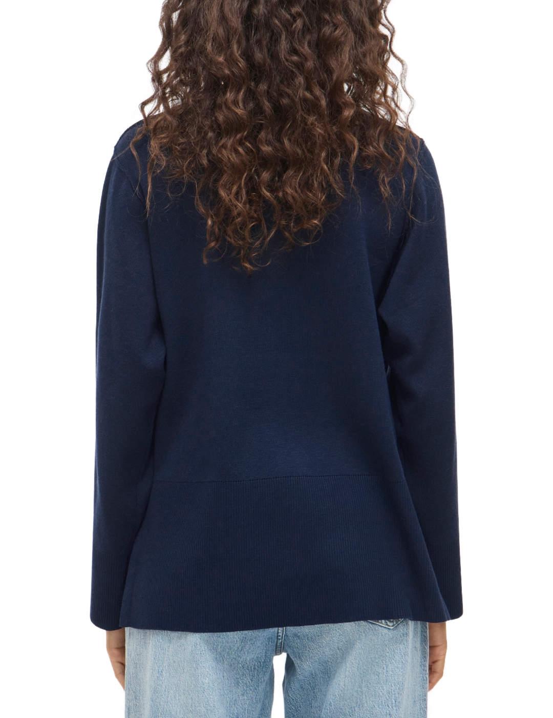 Jersey Vila Ostria marino largo irregular para mujer