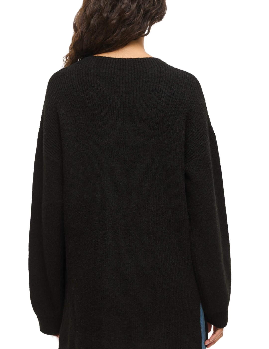 Jersey Vila Assia negro holgado manga abullonada de mujer