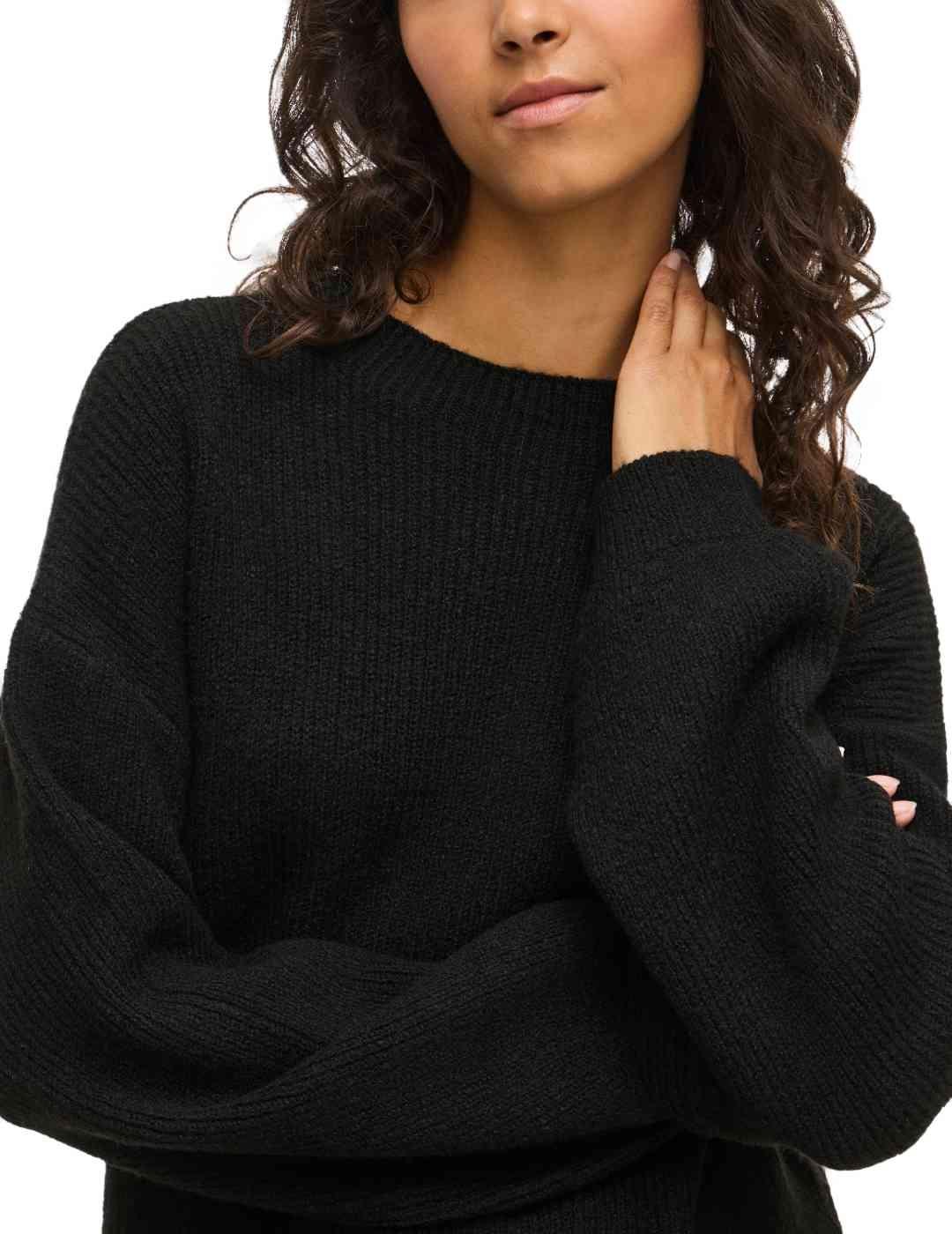 Jersey Vila Assia negro holgado manga abullonada de mujer