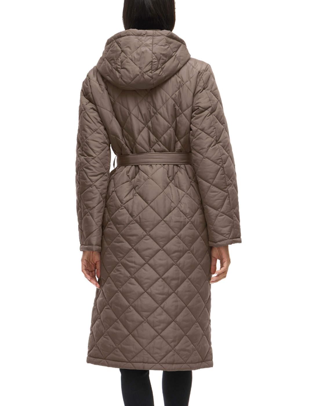 Abrigo Vila Kante marrón largo con capucha para mujer