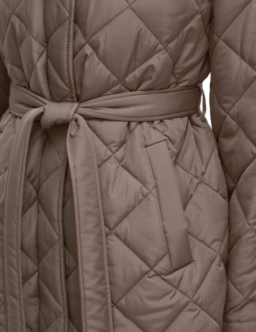 Abrigo Vila Kante marrón largo con capucha para mujer