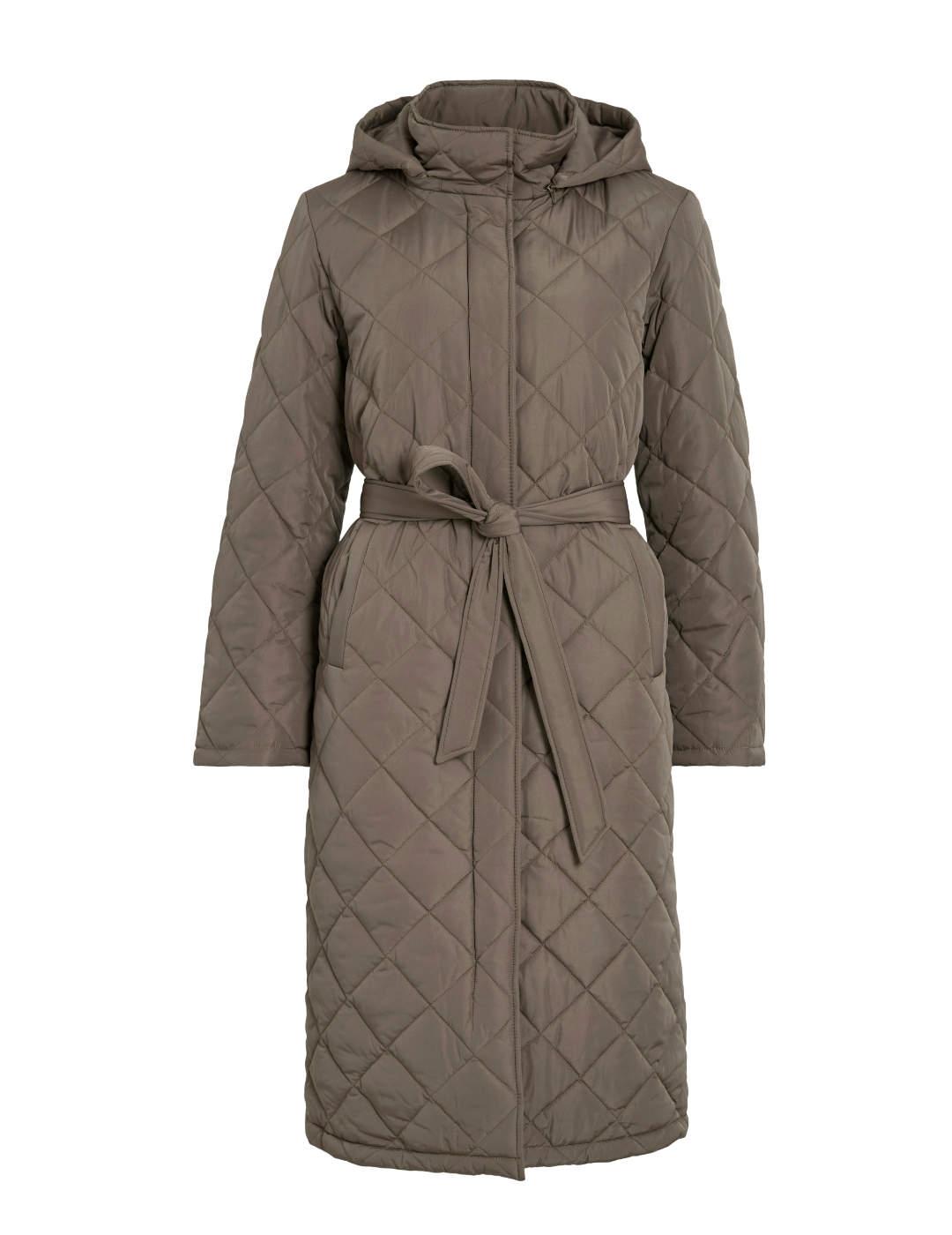 Abrigo Vila Kante marrón largo con capucha para mujer