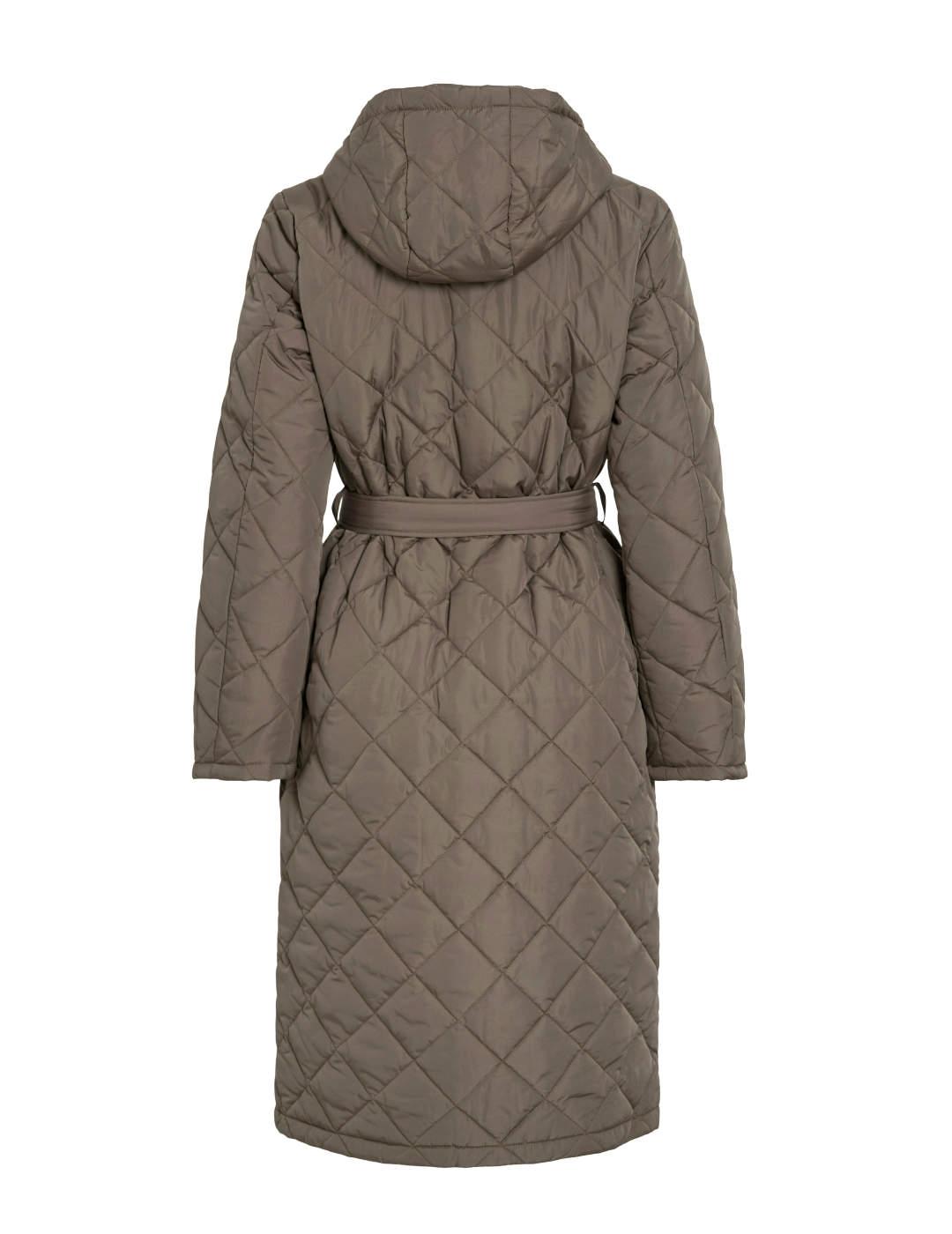 Abrigo Vila Kante marrón largo con capucha para mujer