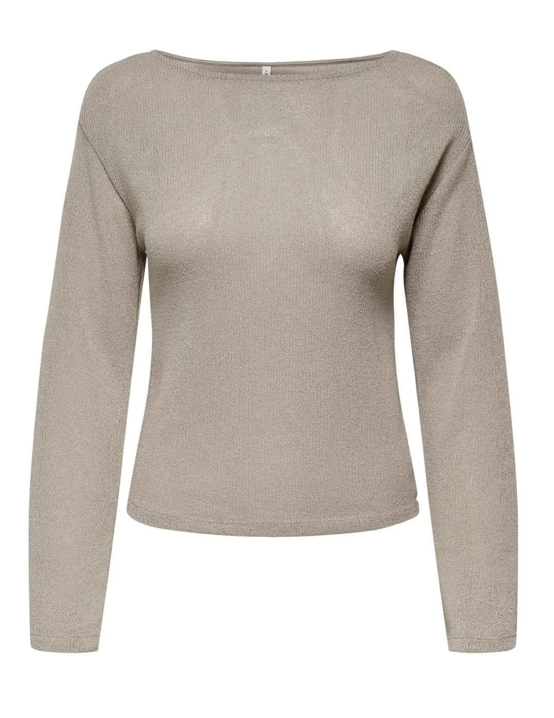 Camiseta Only Spezia beige manga larga para mujer
