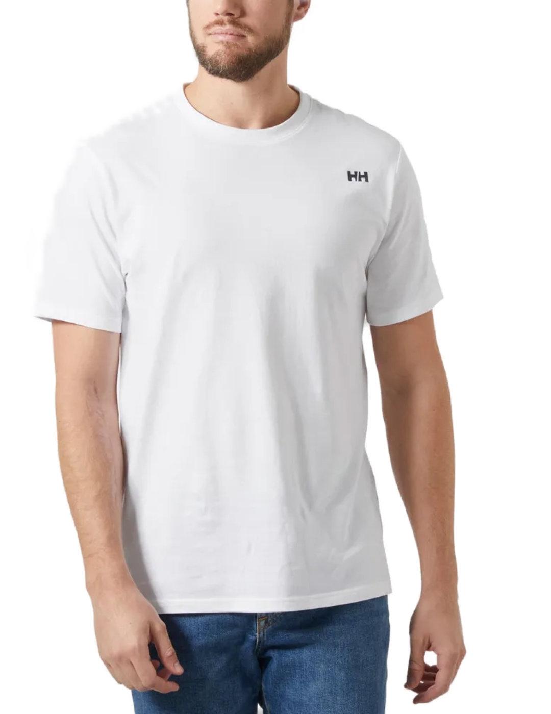 Camiseta Helly Hansen Core blanca dibujo espalda de hombre