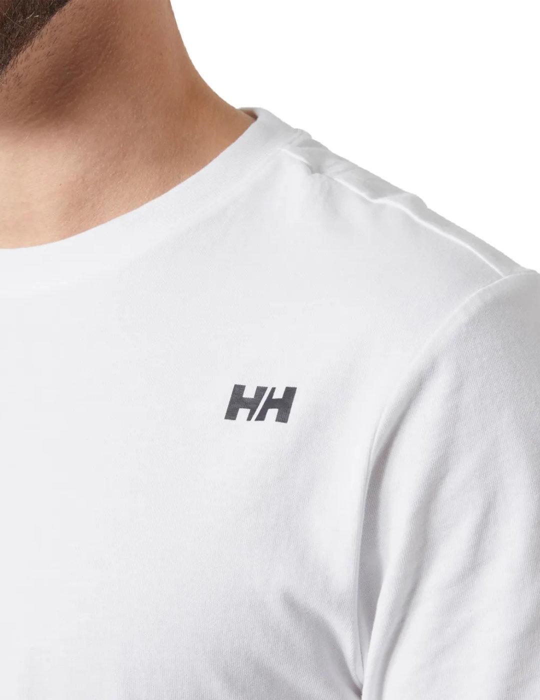 Camiseta Helly Hansen Core blanca dibujo espalda de hombre