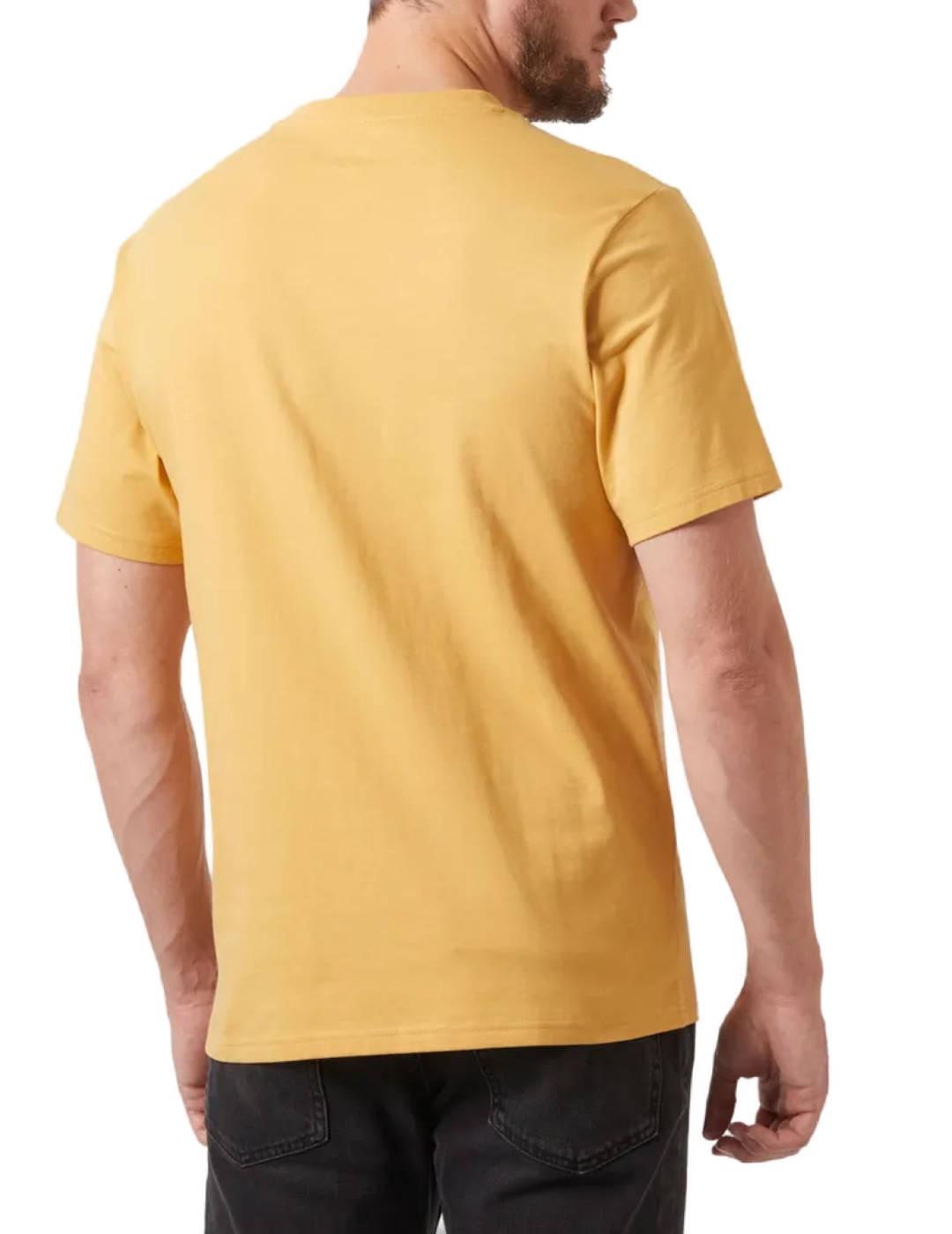 Camiseta Helly Hansen logo amarilla manga corta de hombre