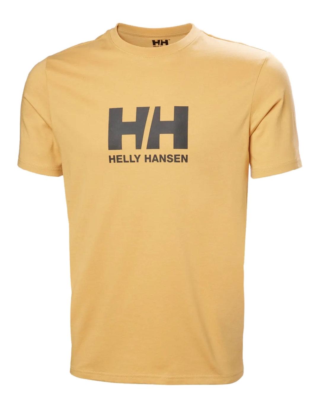 Camiseta Helly Hansen logo amarilla manga corta de hombre