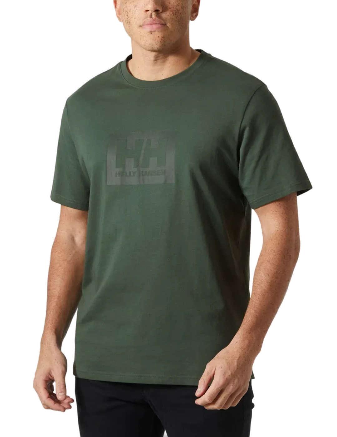 Camiseta Helly Hansen Box verde manga corta de hombre