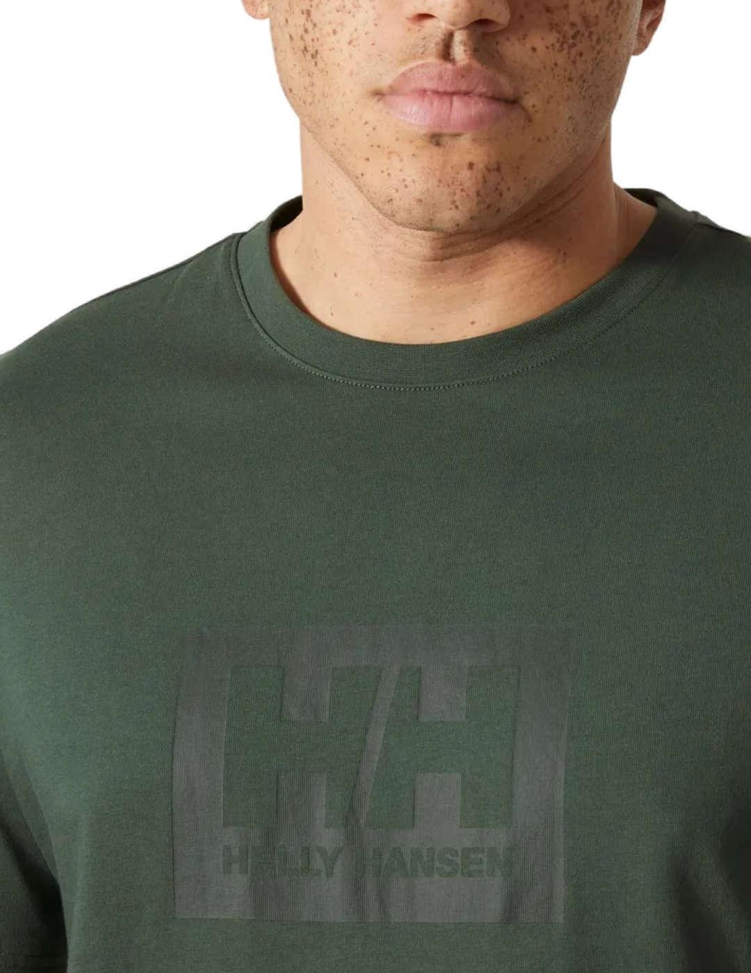 Camiseta Helly Hansen Box verde manga corta de hombre