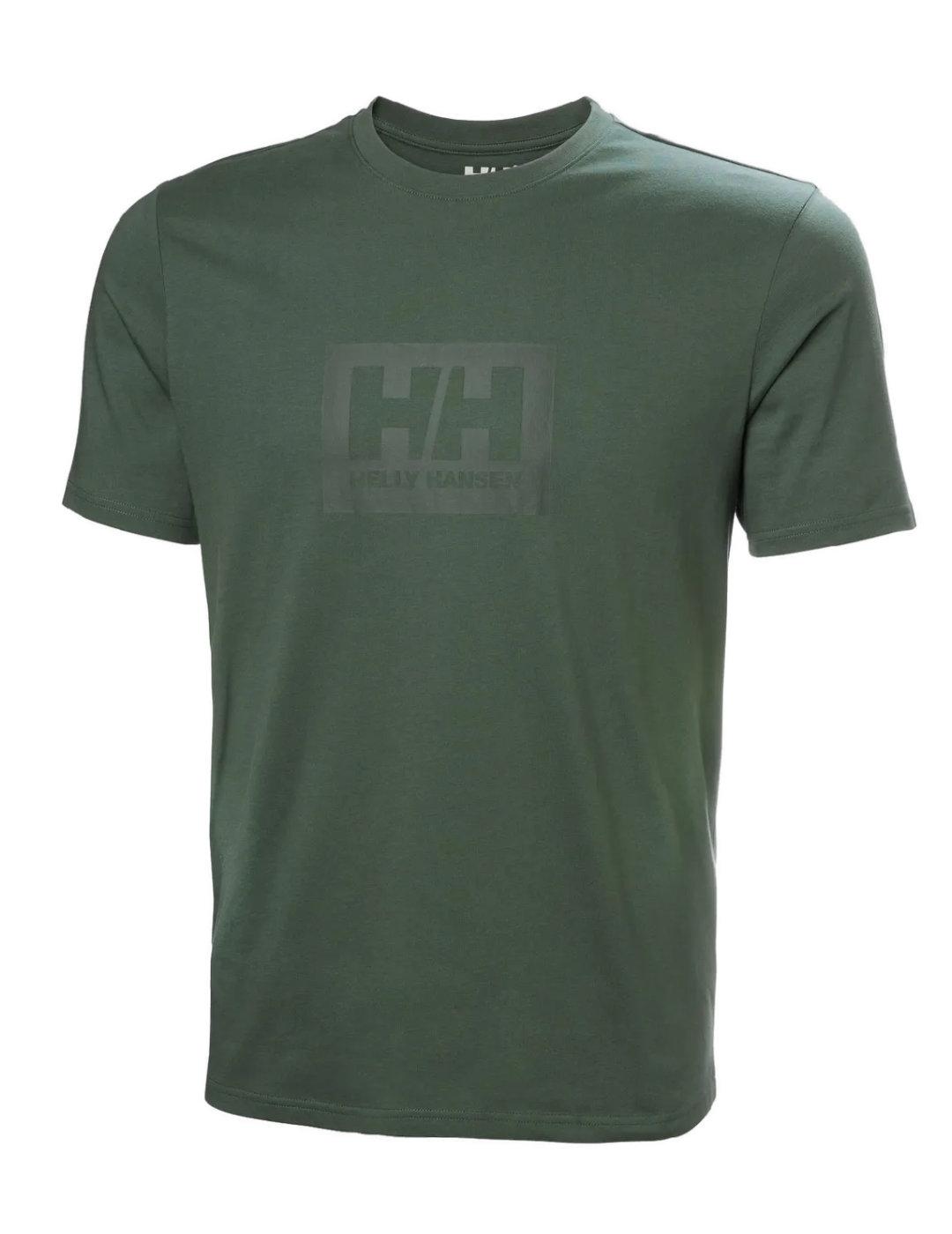 Camiseta Helly Hansen Box verde manga corta de hombre