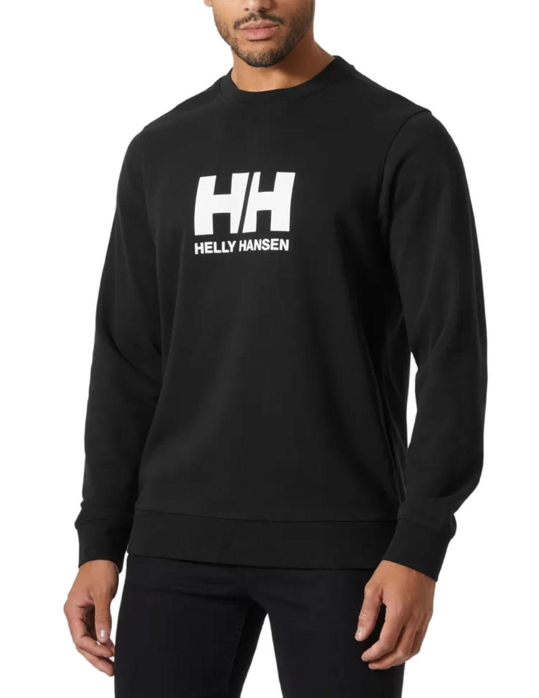 Sudadera Helly Hansen Logo crew negra logo de hombre