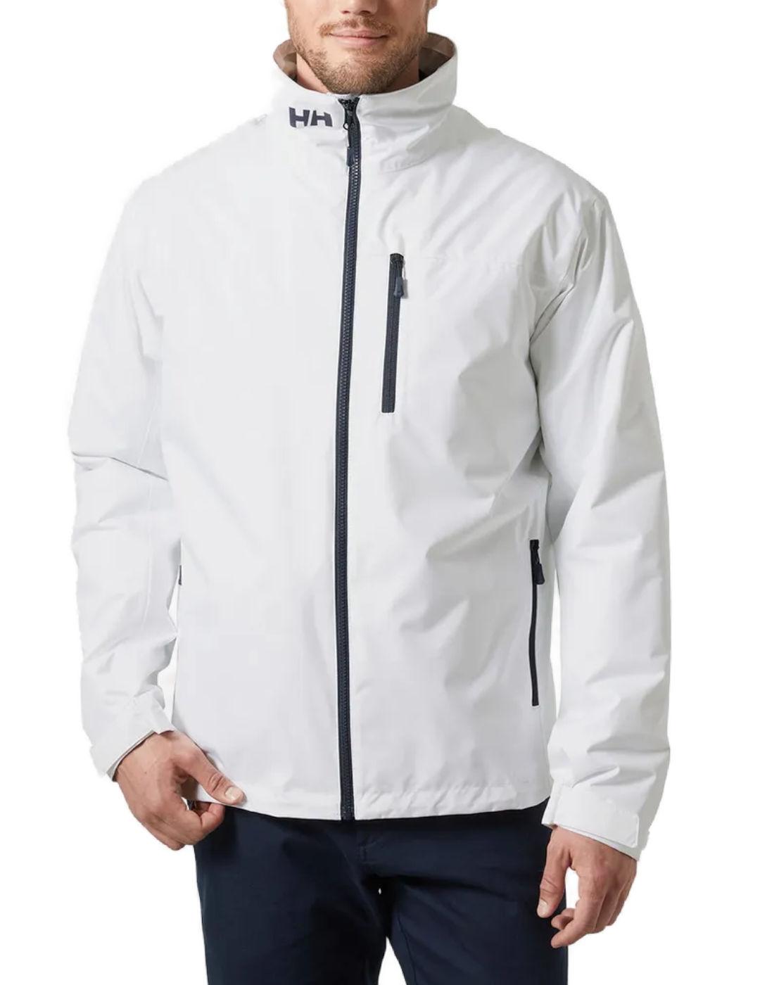 Chaqueta Helly Hansen Crew blanca cortavientos para hombre