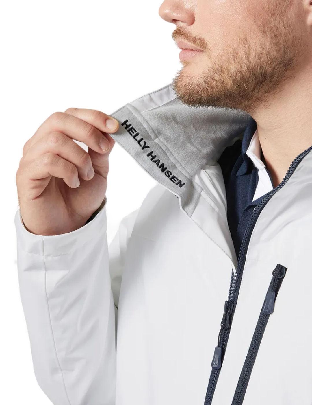 Chaqueta Helly Hansen Crew blanca cortavientos para hombre