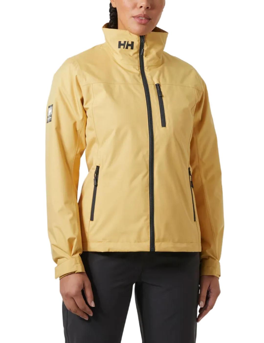 Chaqueta Helly Hansen Crew amarilla cortavientos de mujer