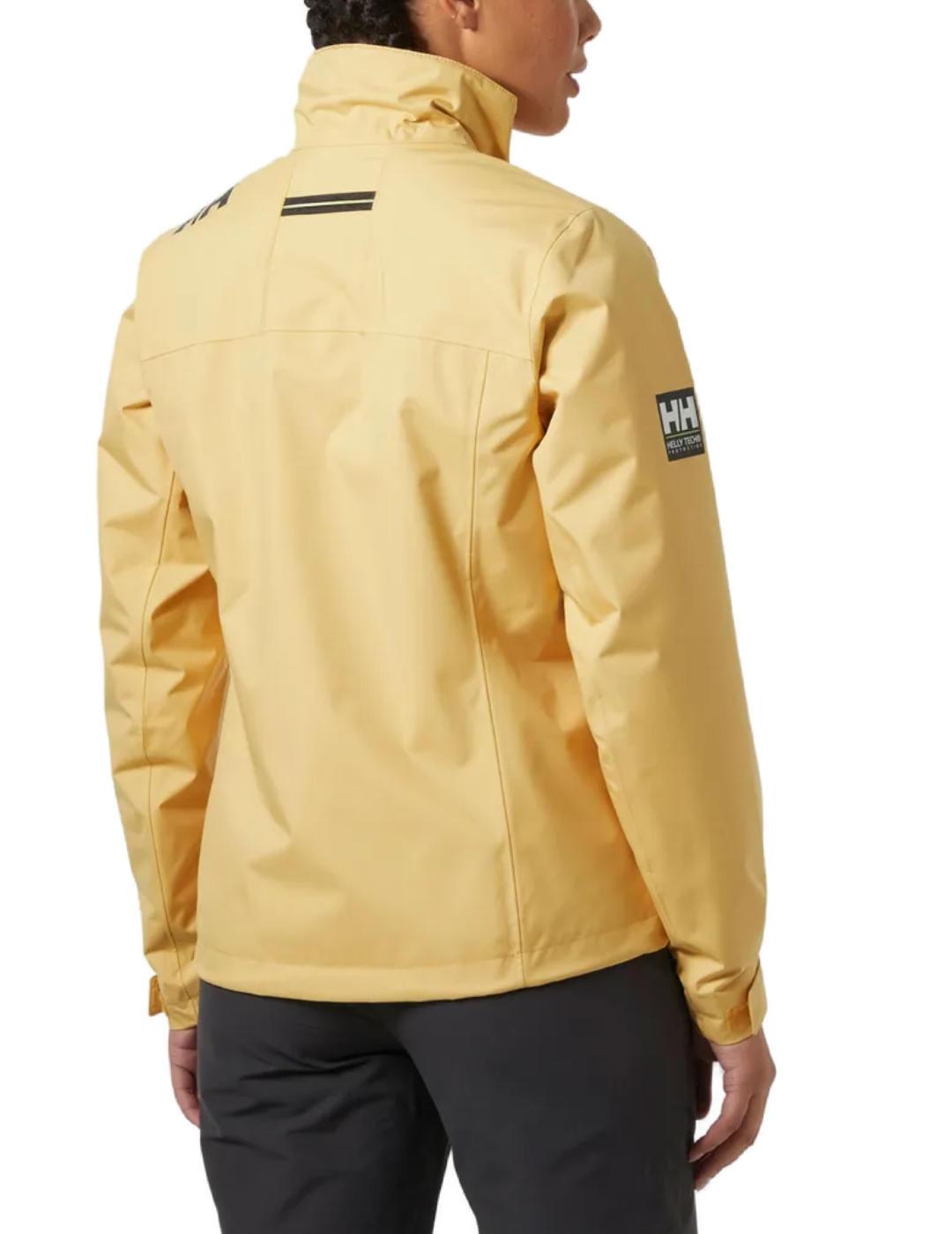 Chaqueta Helly Hansen Crew amarilla cortavientos de mujer