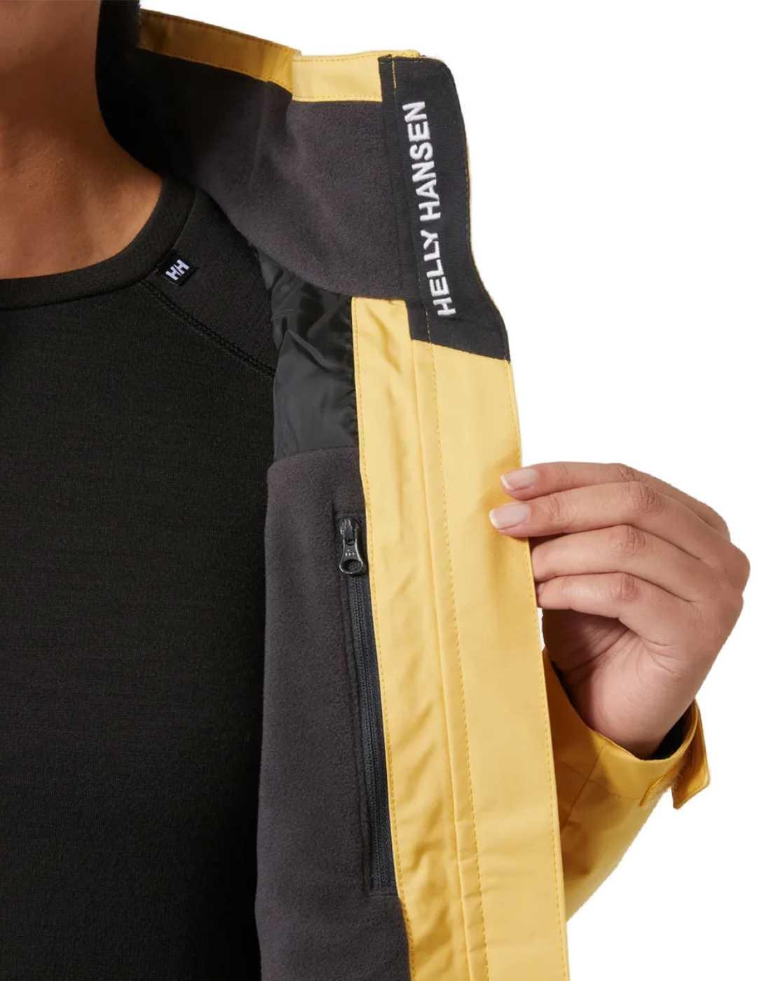 Chaqueta Helly Hansen Crew amarilla cortavientos de mujer