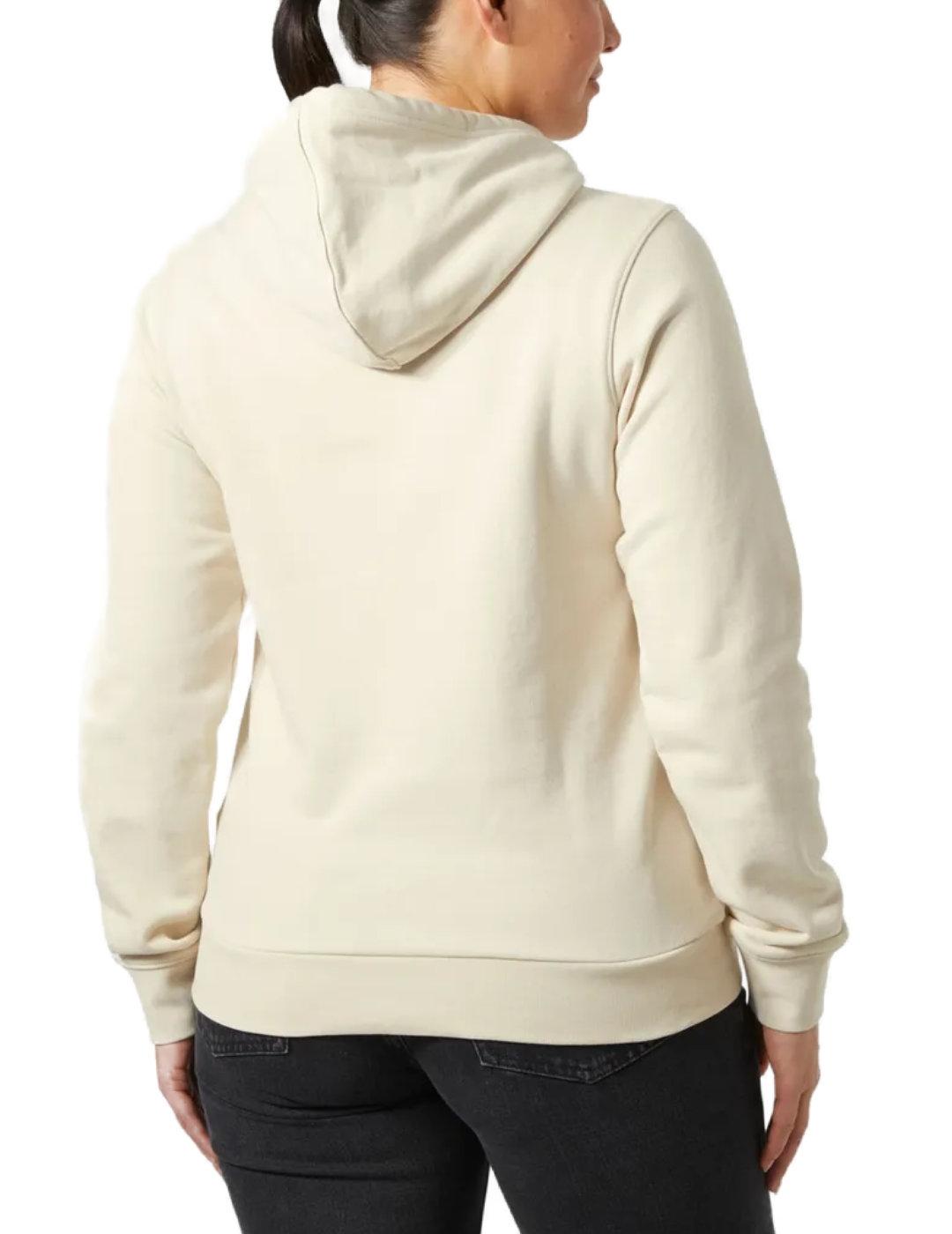 Sudadera Helly Hansen beige logo con capucha para mujer