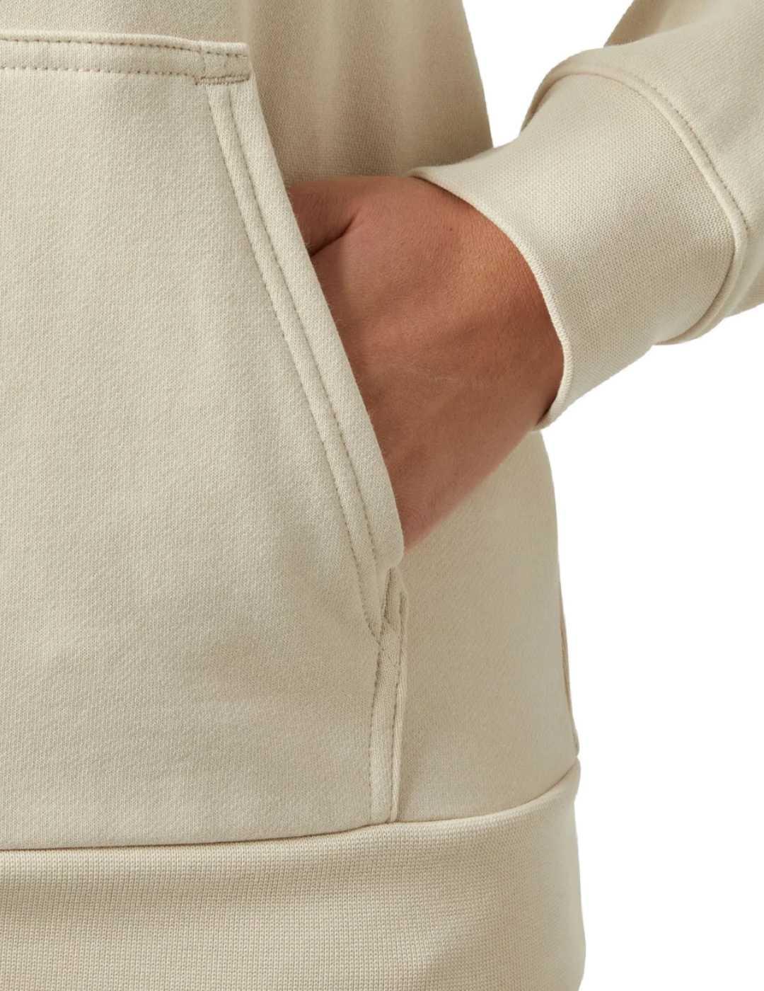 Sudadera Helly Hansen beige logo con capucha para mujer