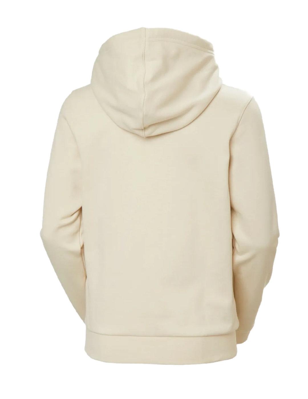 Sudadera Helly Hansen beige logo con capucha para mujer