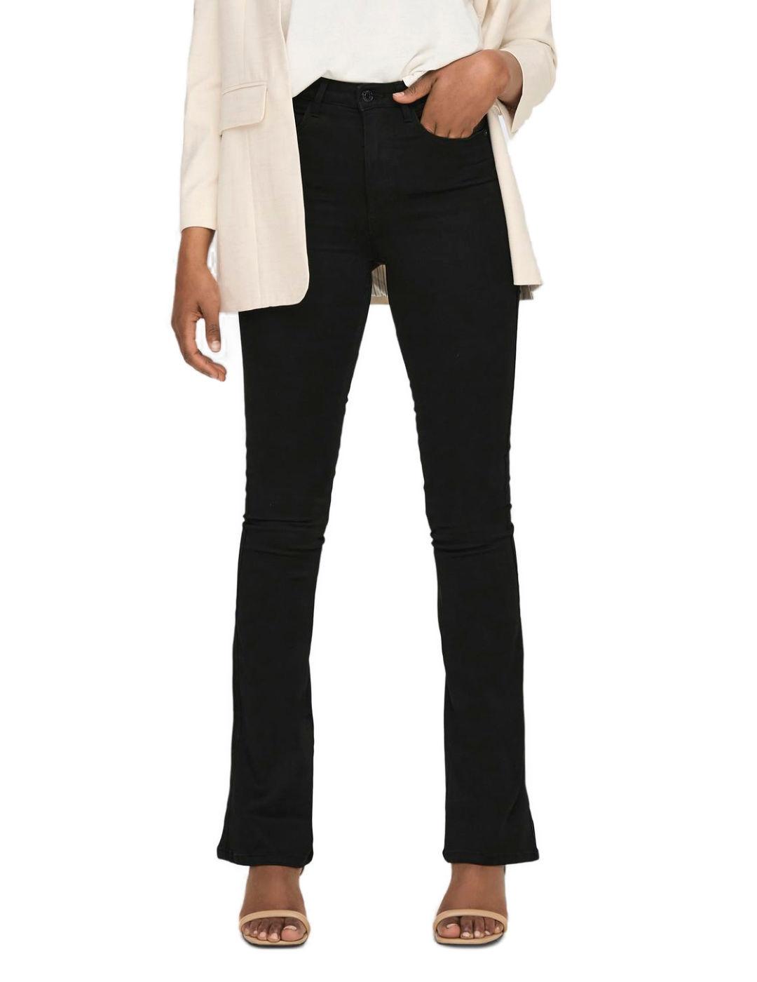 Pantalón vaquero Only Royal flared negro para mujer