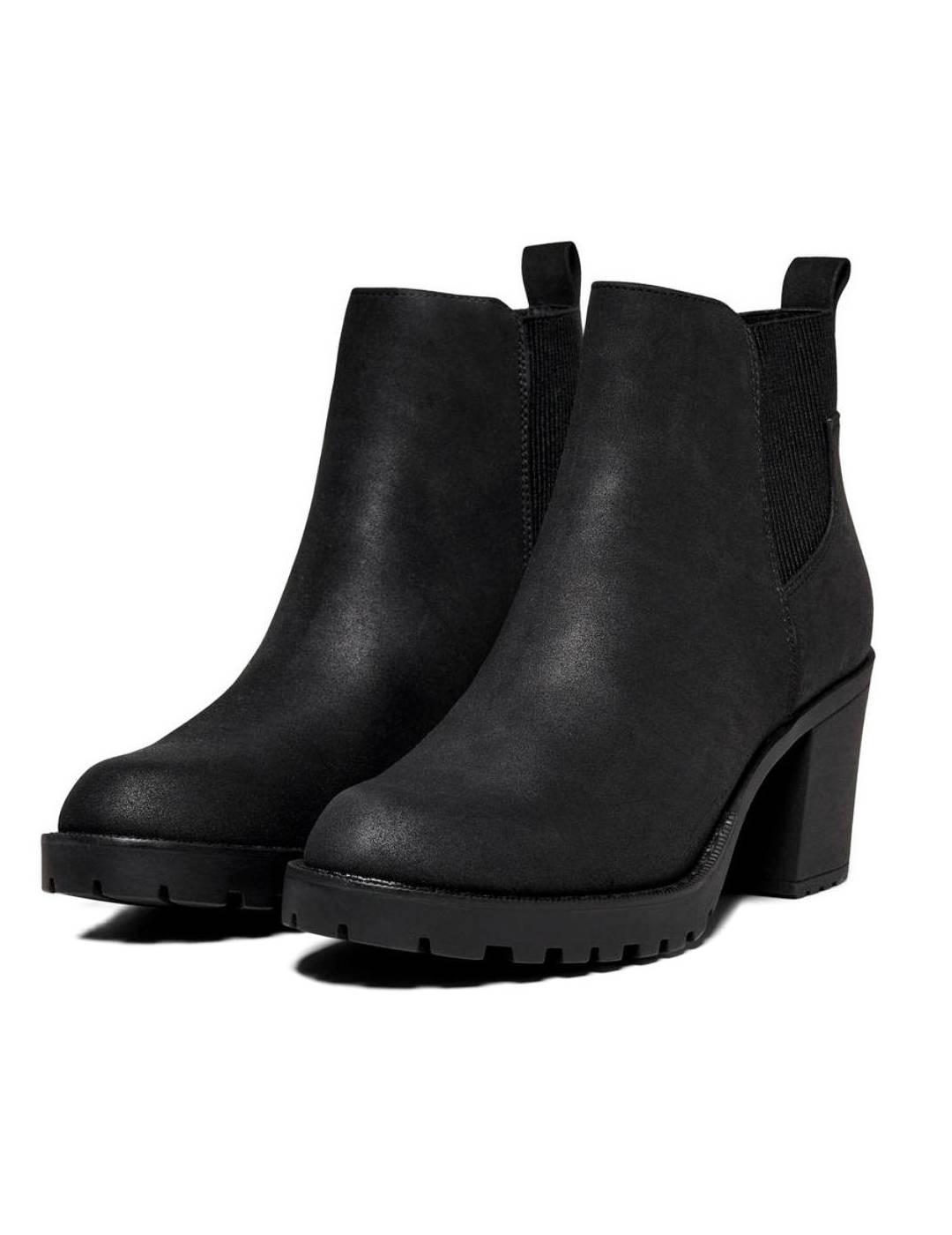 Botín Only Barbara negro suela track de tacón para mujer