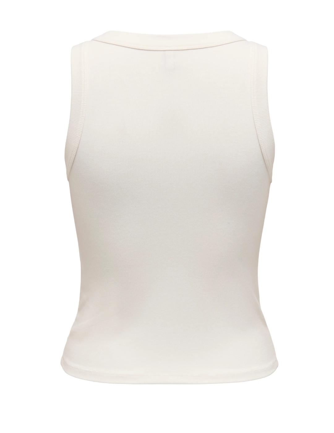 Camiseta Only Arnhem blanca sisa detalle brillos para mujer