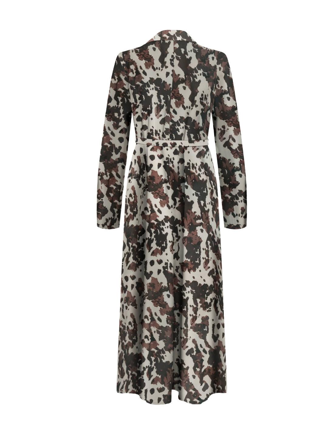 Vestido Only Nova largo marrón manchas para mujer