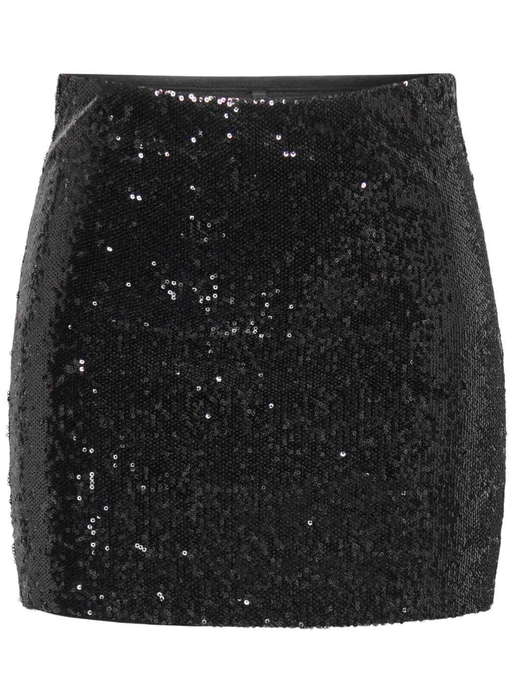 Falda mini Only Simone negra lentejuelas para mujer