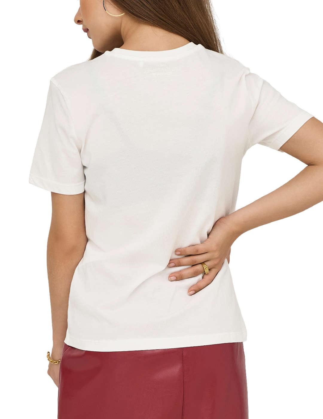 Camiseta Only Nita blanca cerezas manga corta para mujer