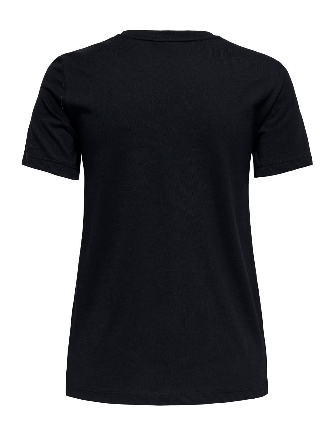 Camiseta Only Kita texana negra manga corta de mujer