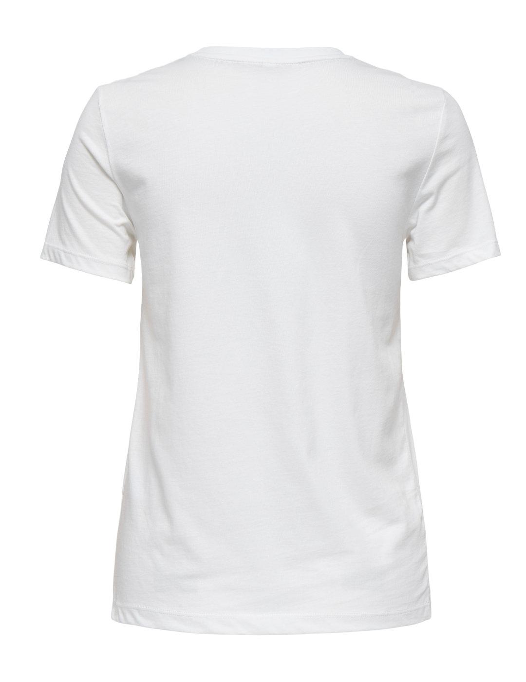 Camiseta Only Kita texana blanca dibujo sombrero de mujer