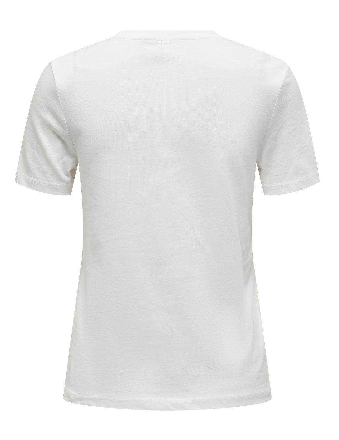 Camiseta Only Tanya blanca texto unique manga corta de mujer