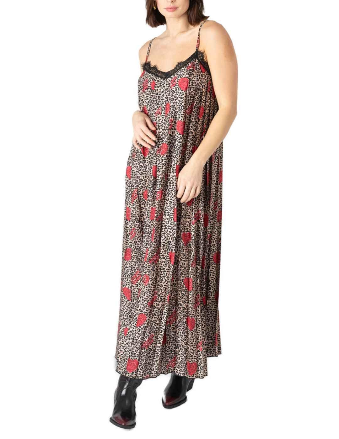 Vestido Animosa Rockmantic Womanroja leopardo para mujer