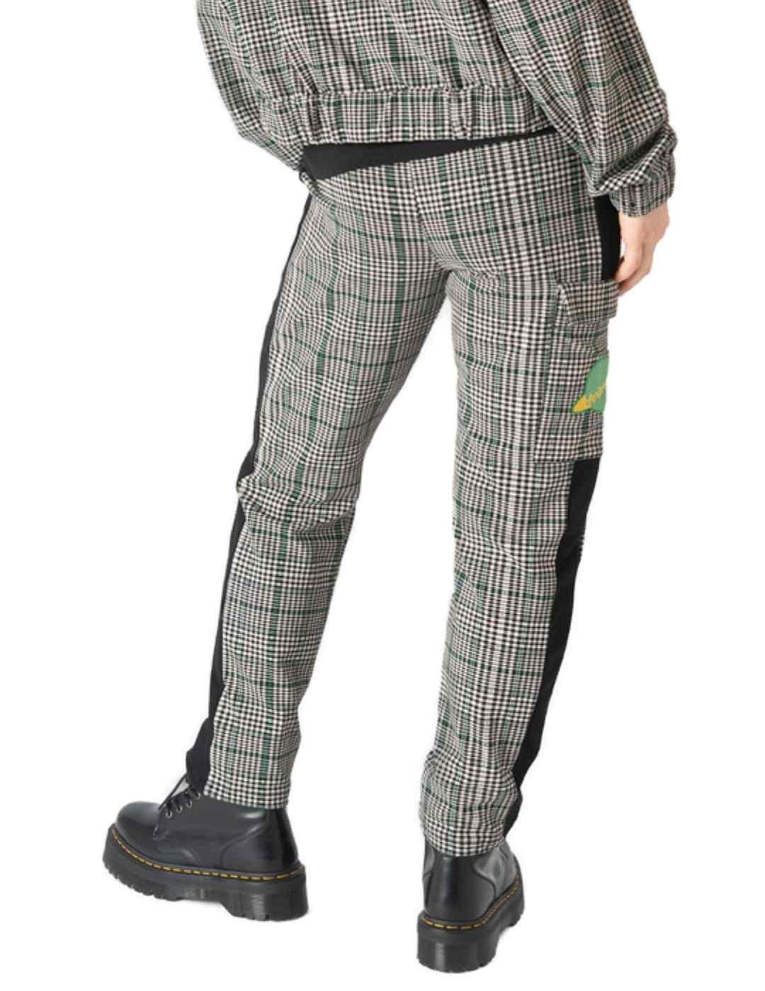 Pantalón Animosa Planeta cuadros gris y verde para mujer