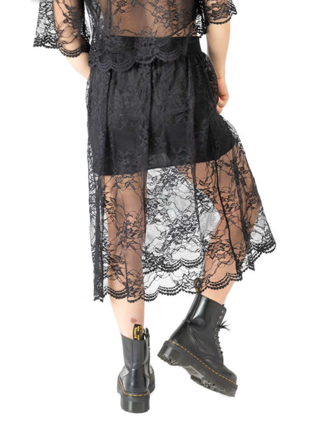 Falda Animosa Bette Davis negra encaje para mujer