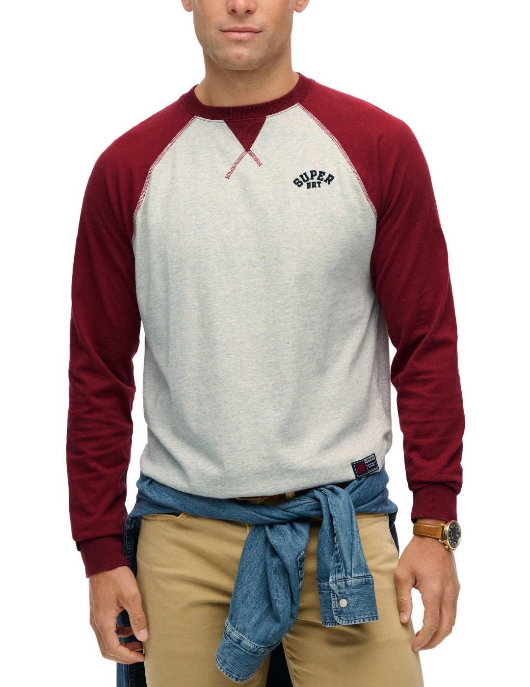 Camiseta Superdry Vintage Athletic roja gris de hombre