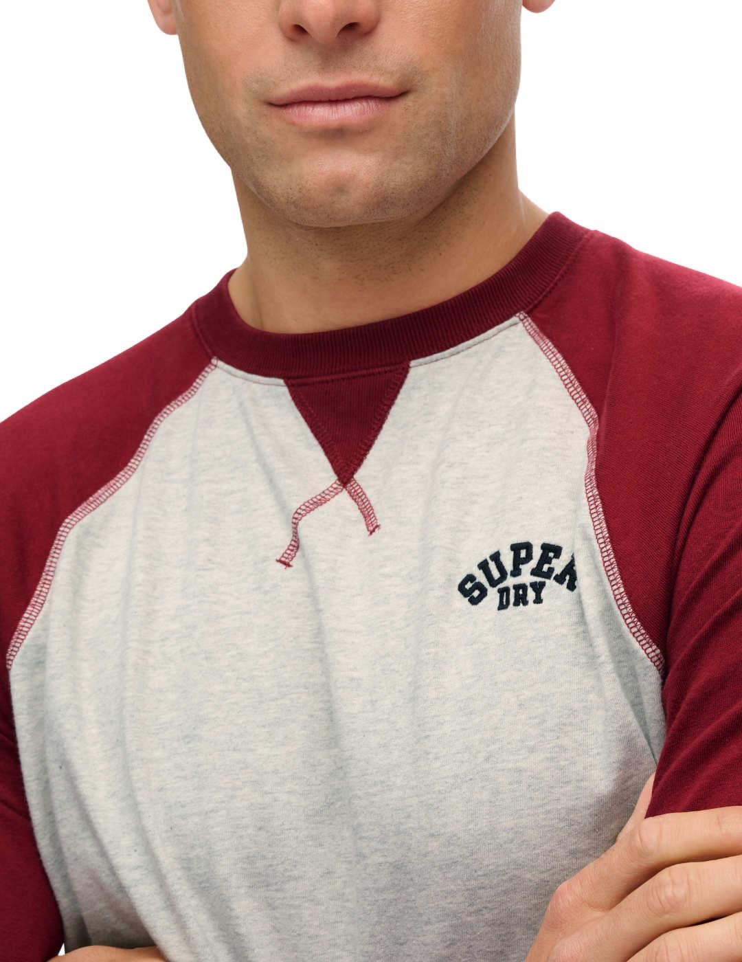 Camiseta Superdry Vintage Athletic roja gris de hombre