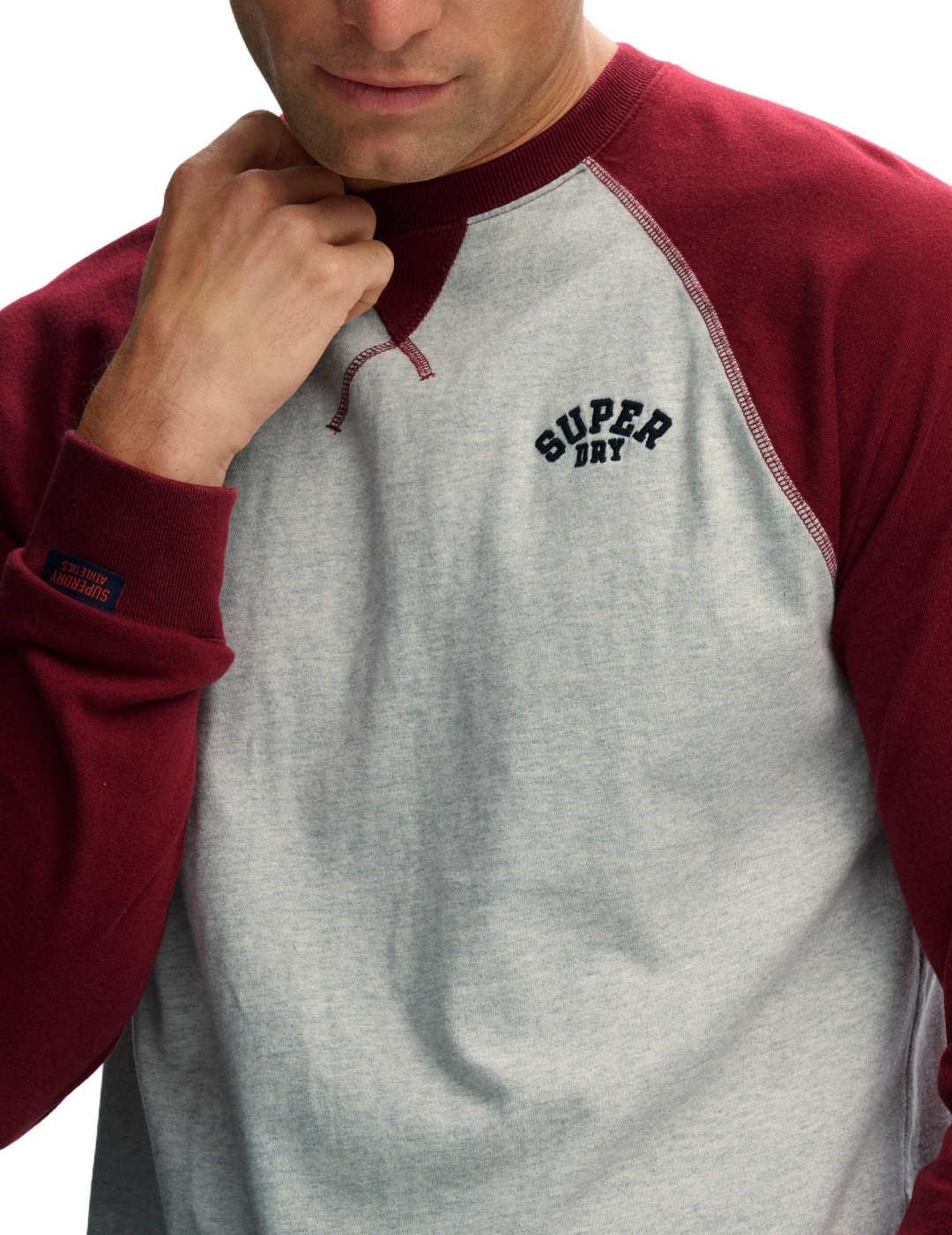 Camiseta Superdry Vintage Athletic roja gris de hombre