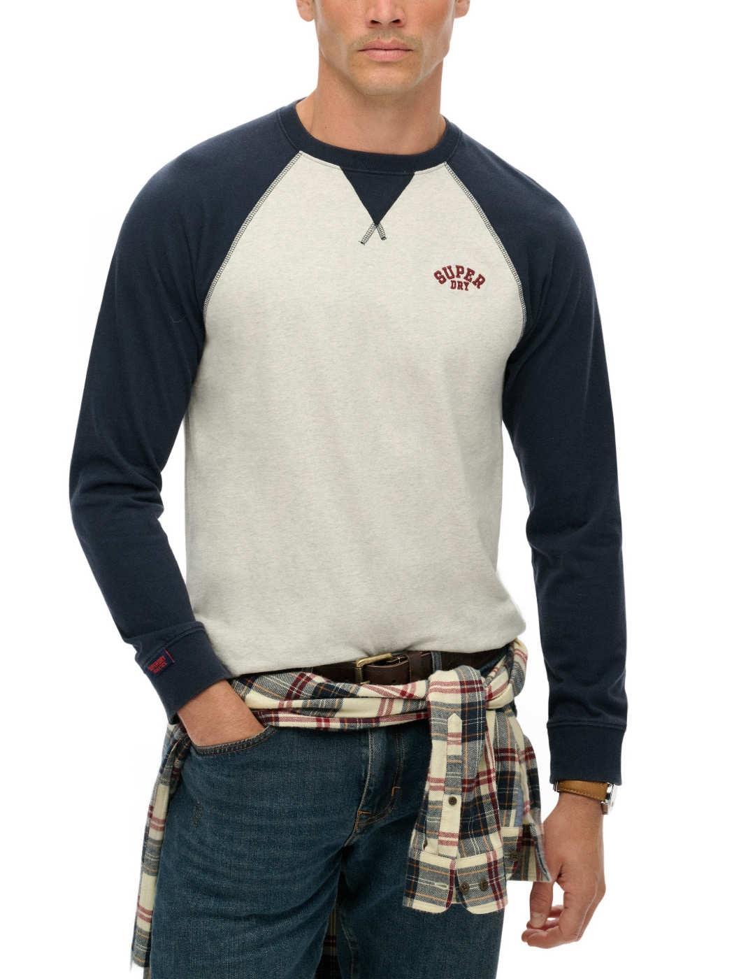 Camiseta Superdry Vintage Athletic marino gris de hombre