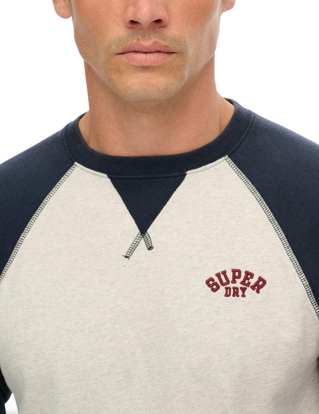 Camiseta Superdry Vintage Athletic marino gris de hombre