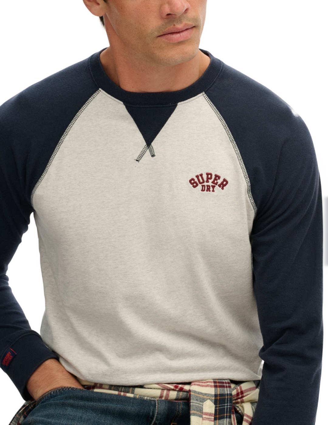 Camiseta Superdry Vintage Athletic marino gris de hombre