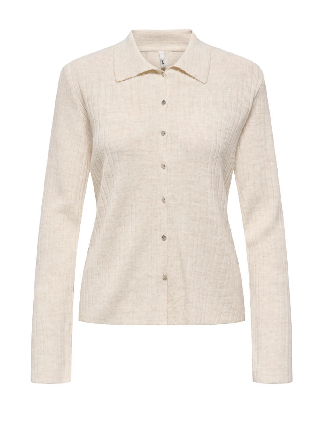 Cárdigan Only Thea beige manga larga botones para mujer