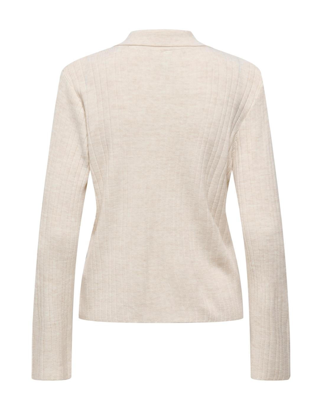 Cárdigan Only Thea beige manga larga botones para mujer