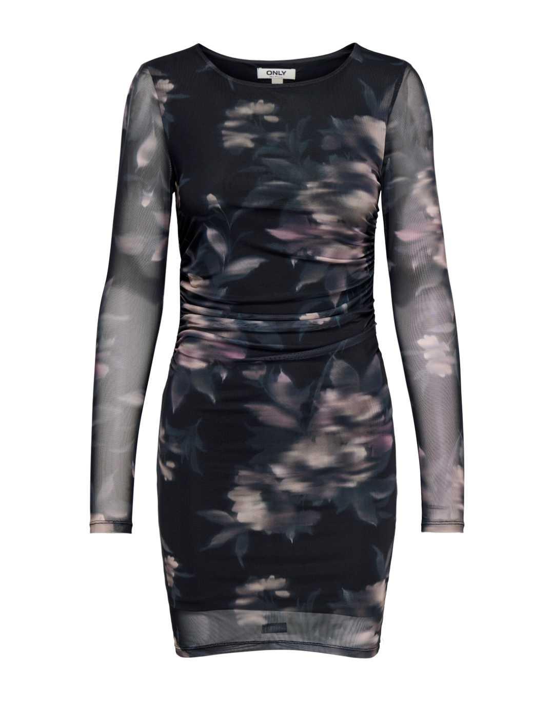 Vestido Only Kaya negro tul estampado flores para mujer