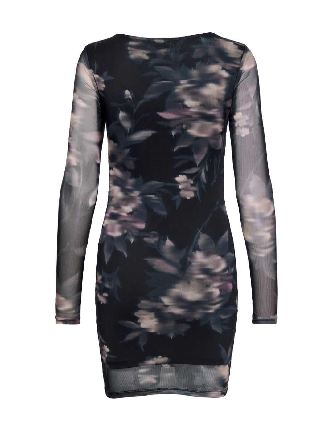 Vestido Only Kaya negro tul estampado flores para mujer